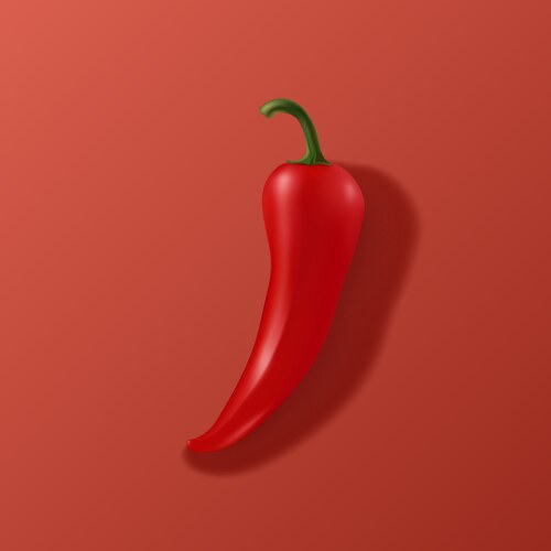 Cartoon Red Hot Chili Pepper Icon Set Closeup Vector Image