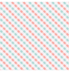 Seamless chekered pattern coral and turquoise vector