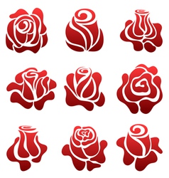 Rose set of symbols vector by baldyrgan Image 848630 VectorStock