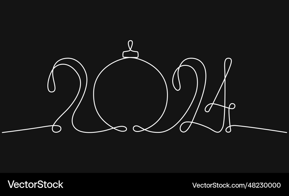 2024 continuous single line sign stock 2024 continuous single line sign stock vector image