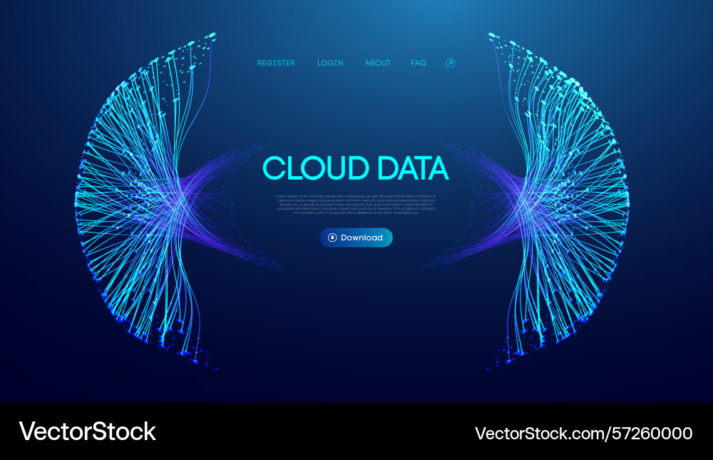 Abstract cloud data flow background with big ai Abstract cloud data flow background with big ai vector image