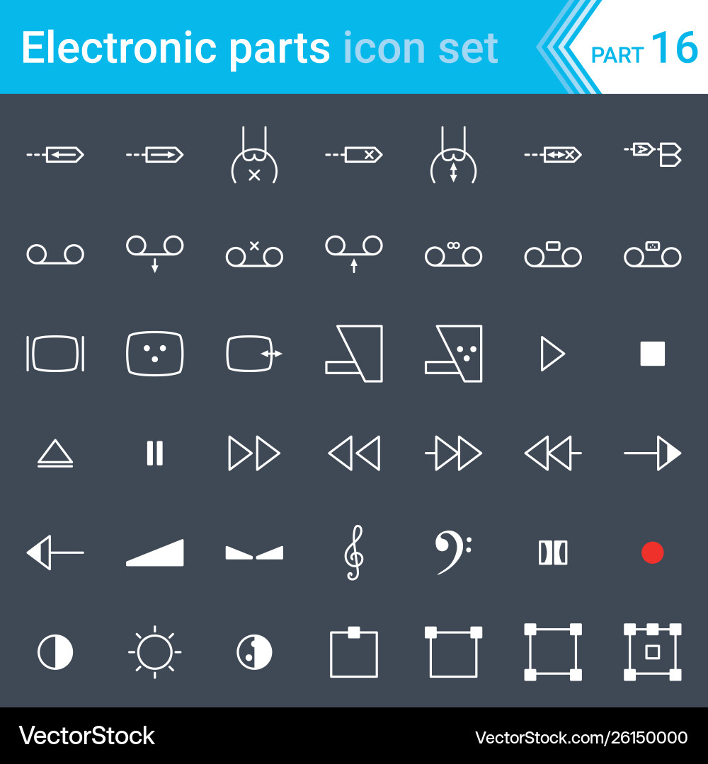 Audio and video devices function control Vector Image