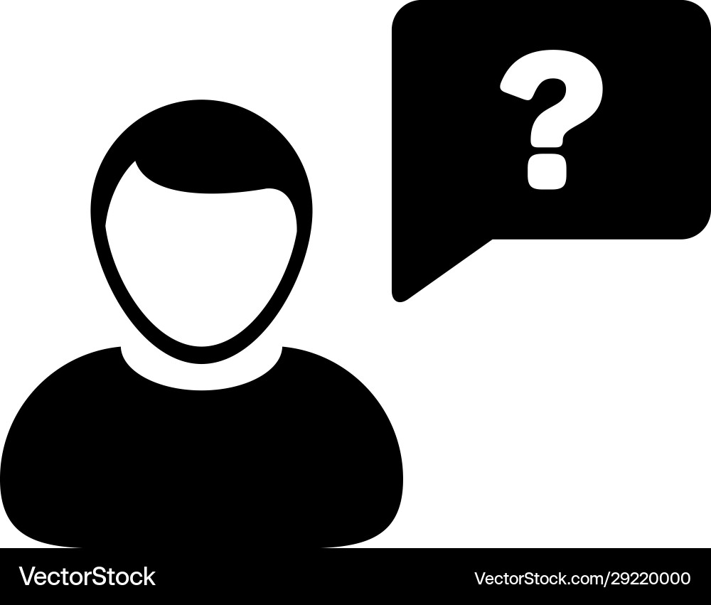 Avatar icon with question mark speech bubble Avatar icon with question mark speech bubble vector image