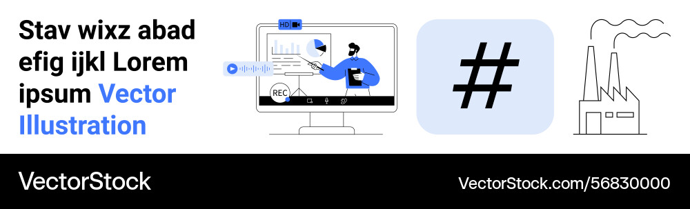 Digital strategy with analytics presentation Vector Image