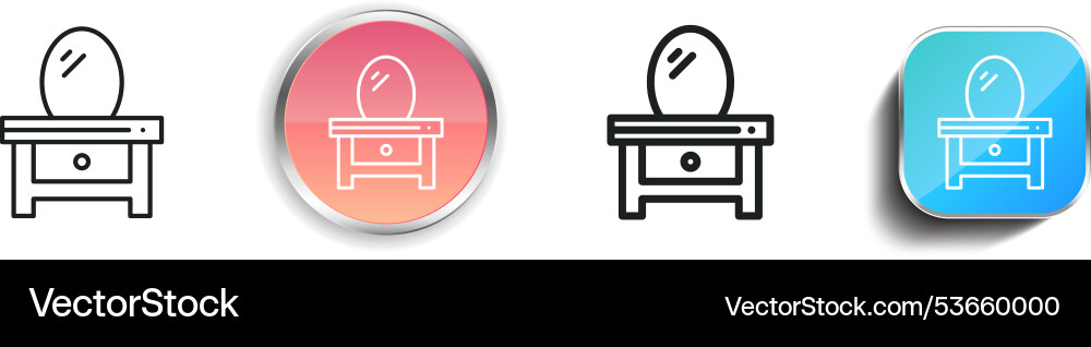 Dressing table icon thin linear regular vector image