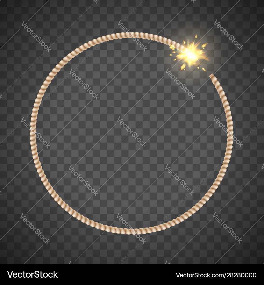 Explosive fuse like a round frame template vector image