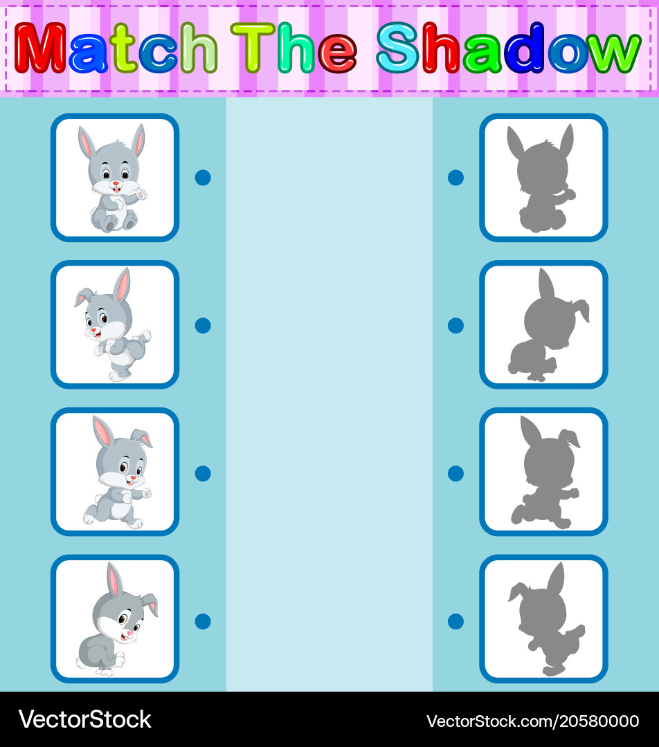 Find the correct shadow of rabbit Vector Image
