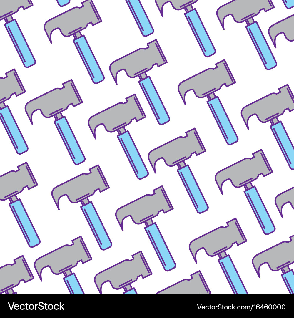 Hammer tool pattern background Vector Image