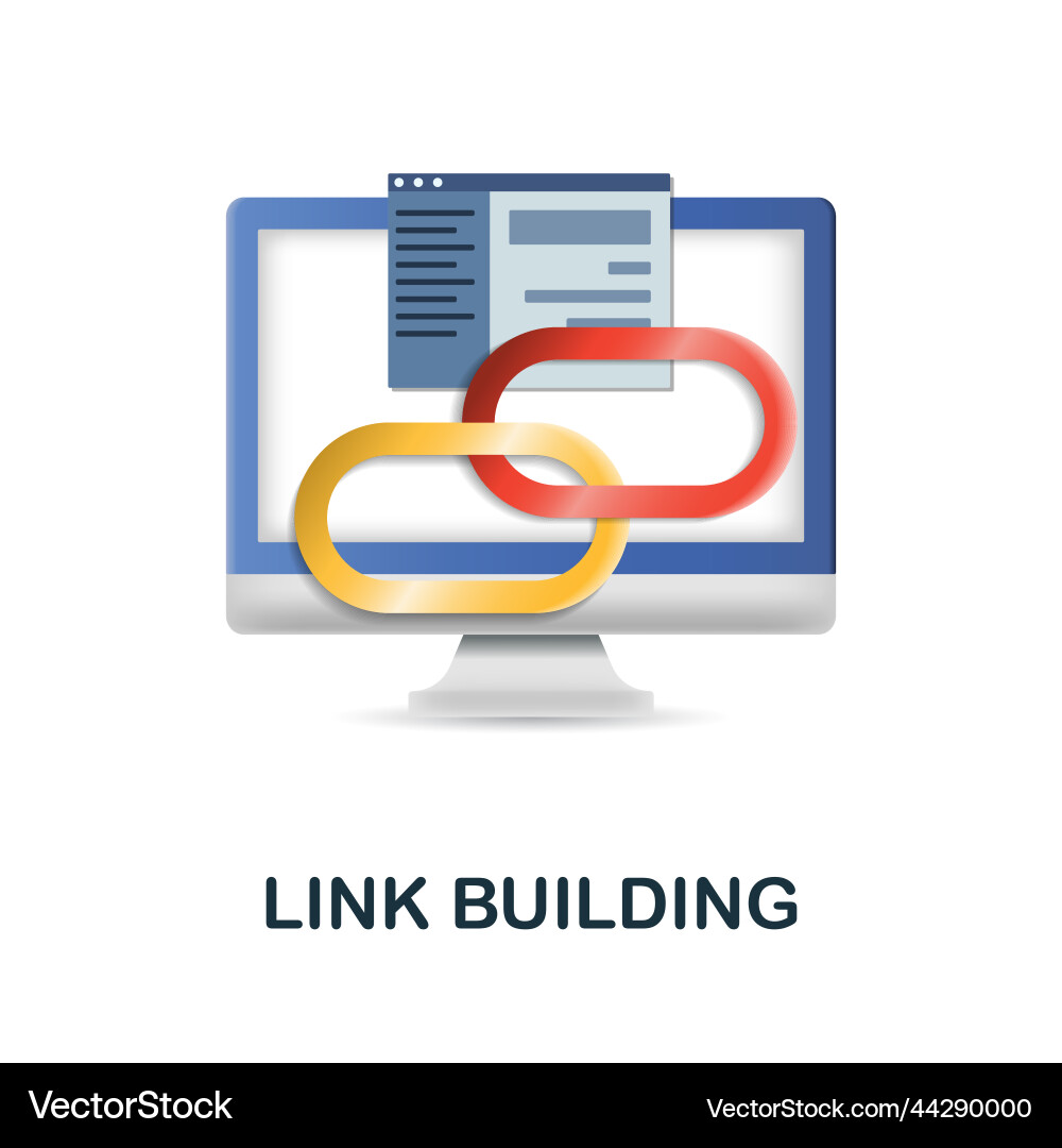 Link building icon 3d from web development Link building icon 3d from web development vector image