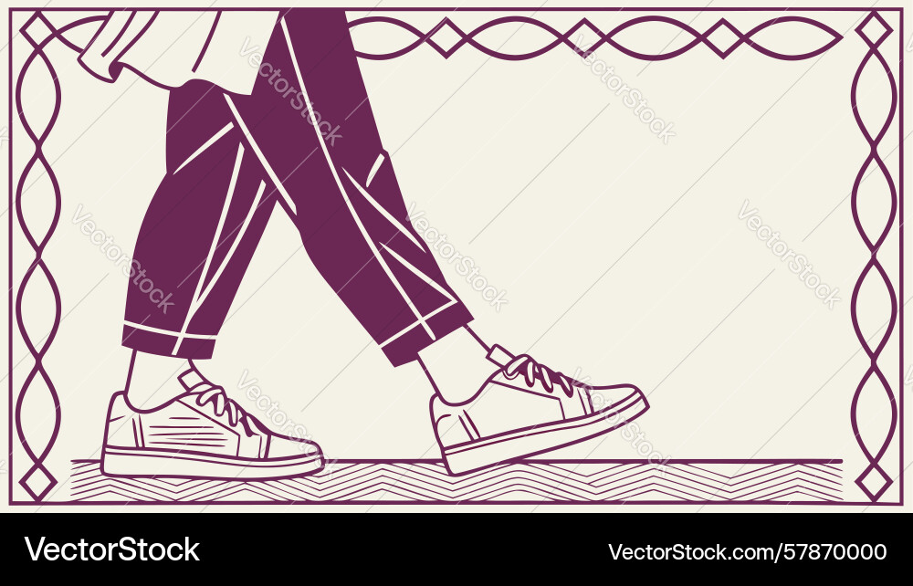 Man running in geometric frame dynamic retro Vector Image
