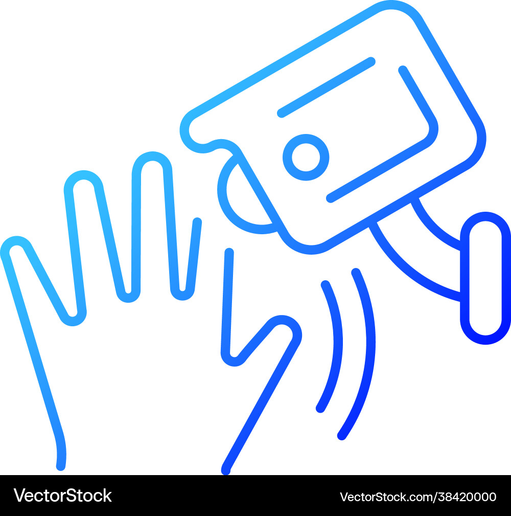 Motion detection camera gradient linear icon Vector Image