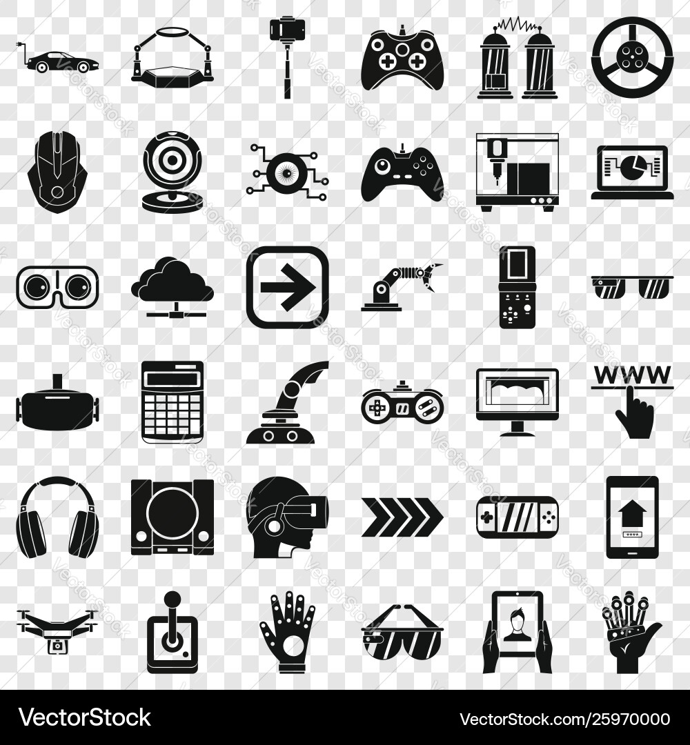 Playing icons set simple style vector image