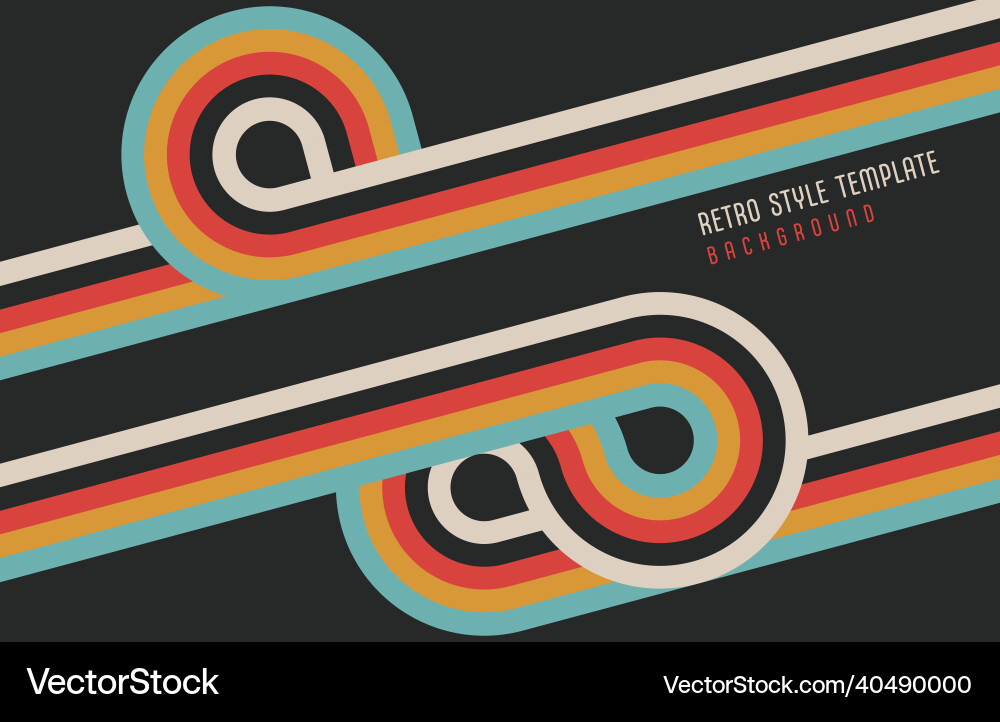 Retro Lines Pattern - Colorful Abstract vector image