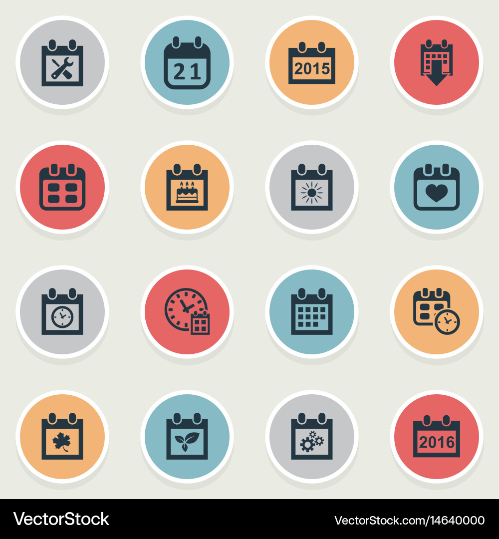 Set of simple date icons Vector Image