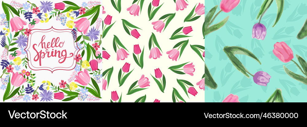 Set von Blumen Hintergrund Tulpe Blumen Set von Blumen Hintergrund Tulpe Blumen vektorbild