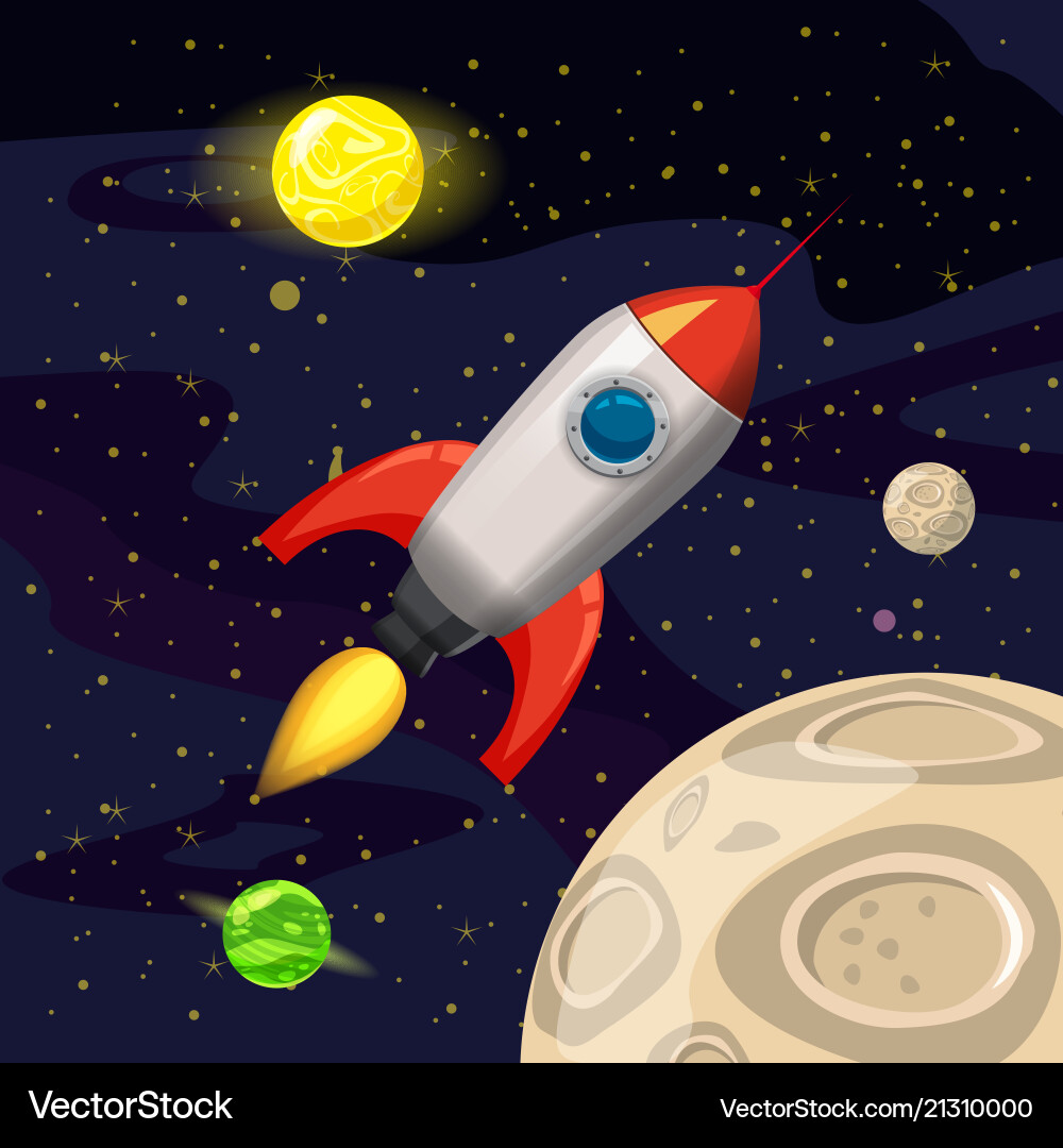 Space rocket launch spaceship background Space rocket launch spaceship background vector image