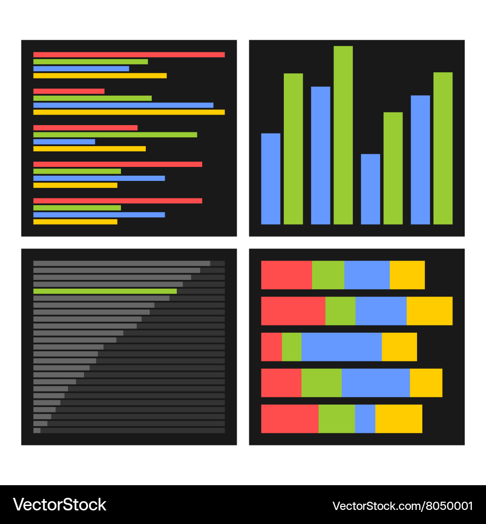 Benchmark bars and indicators set vector image