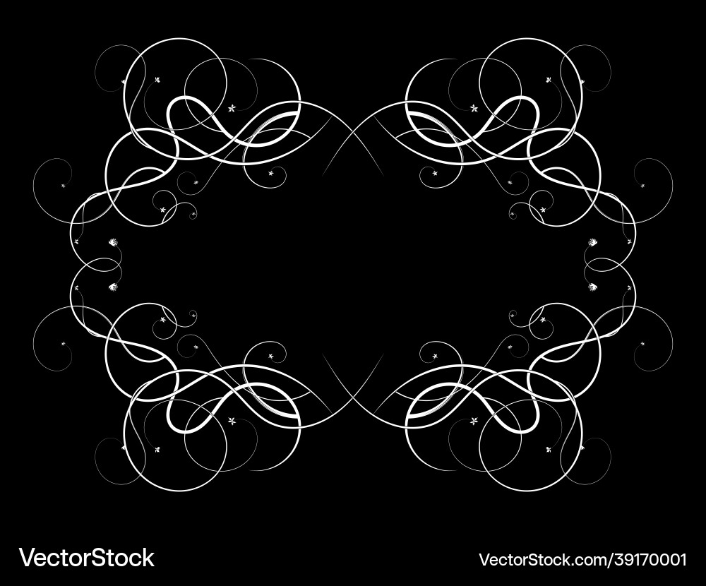 Black frame with grape curl tree image new Black frame with grape curl tree image new vector image