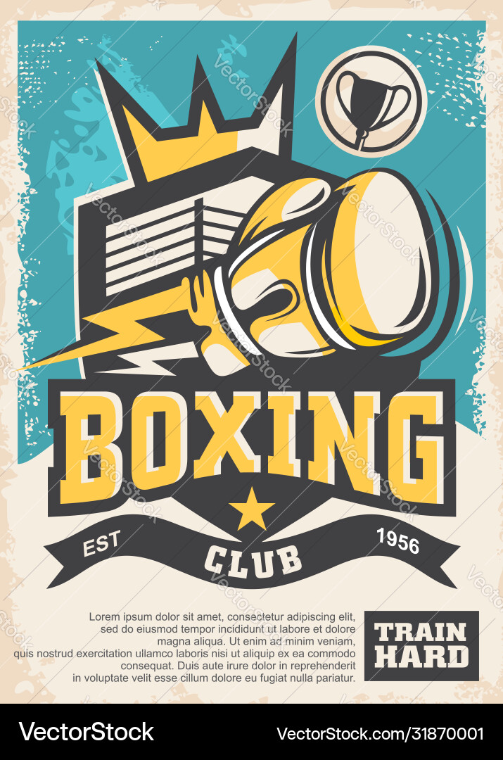 Boxing Club Emblem - Vintage Sport Vector Image