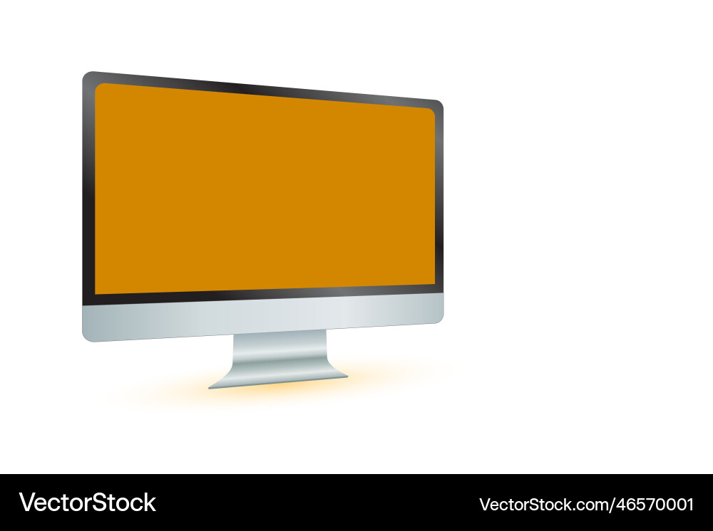 Computer screen on ochre color background side vector image