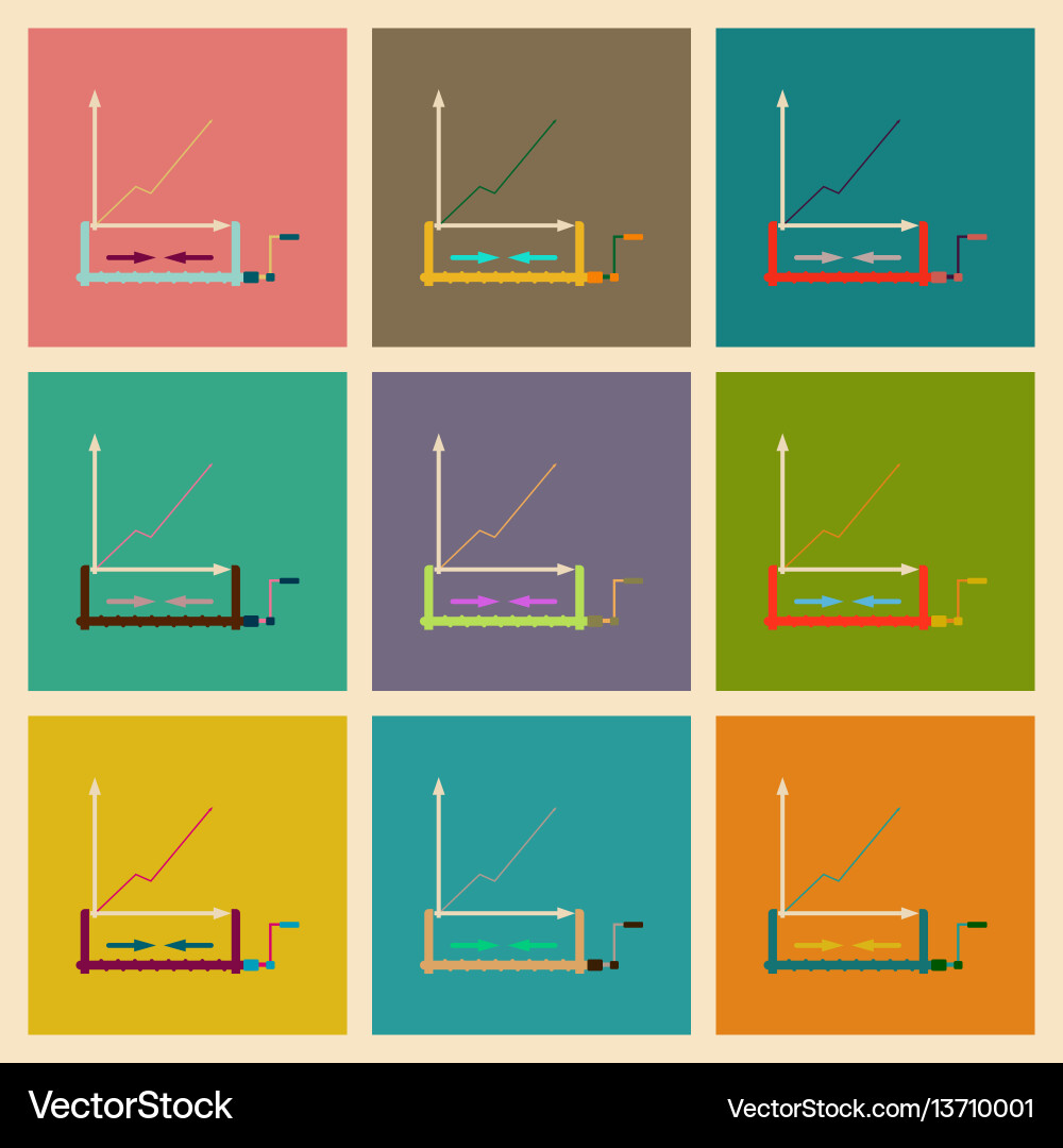 Concept of stylish flat design icons graph vector image