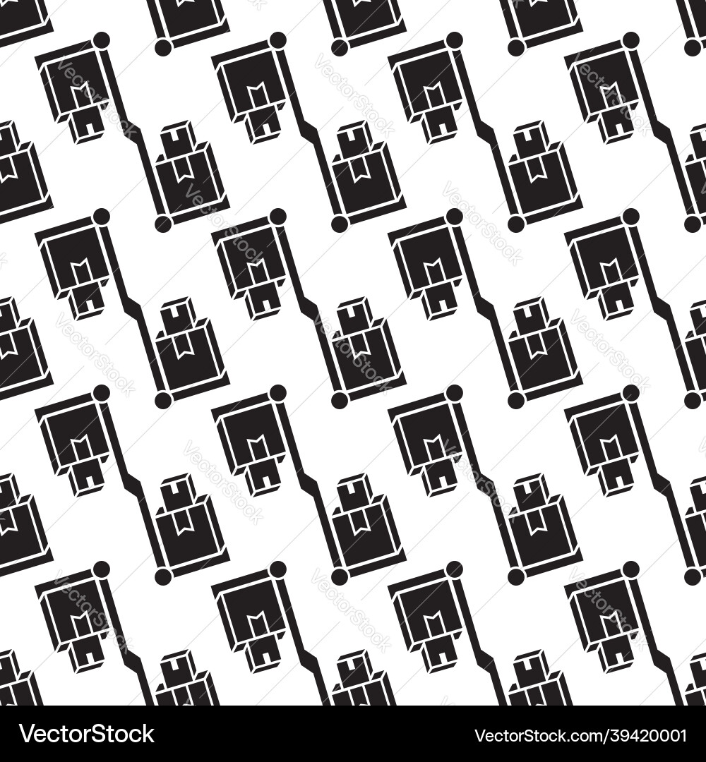 Delivery box cart pattern seamless Delivery box cart pattern seamless vector image