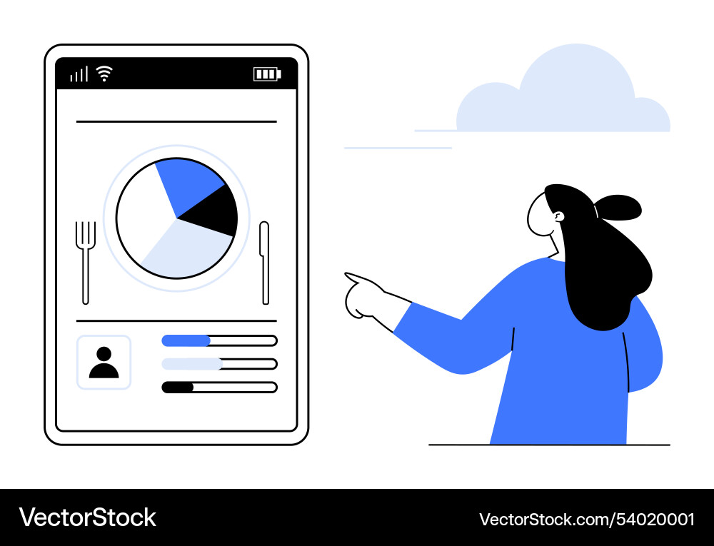 Digital health monitoring app with graphs and user Vector Image