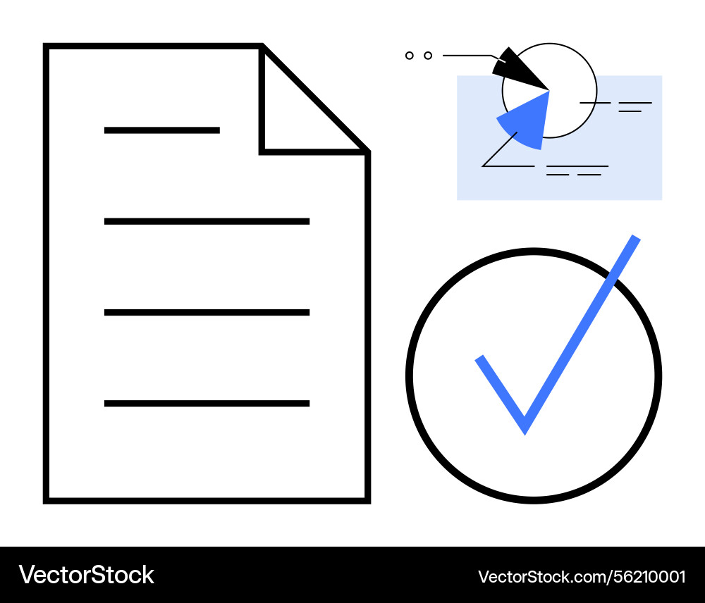 Document approval with data analysis Document approval with data analysis vector image