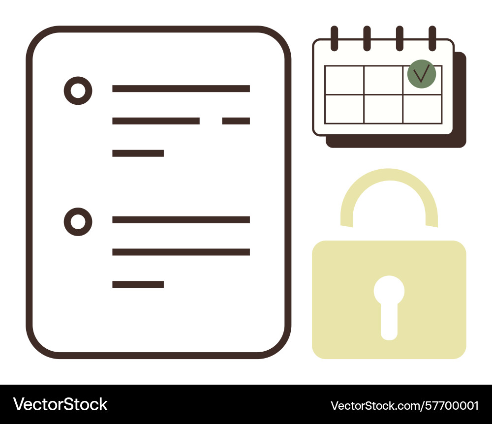 Document checklist with locked security vector image
