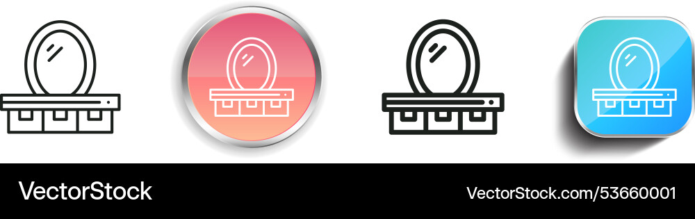 Dressing table icon thin linear regular Dressing table icon thin linear regular vector image