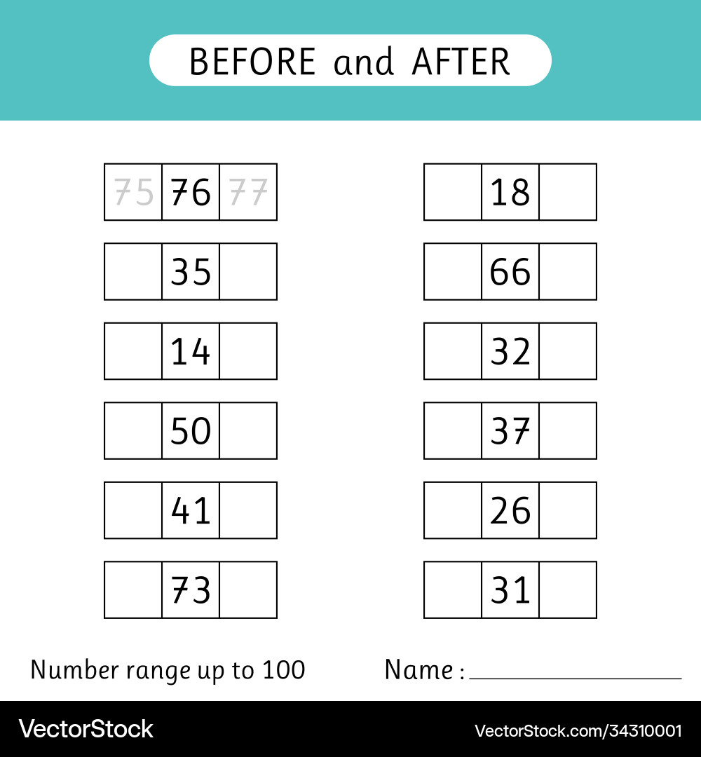 Fill in missing numbers before and after vector image