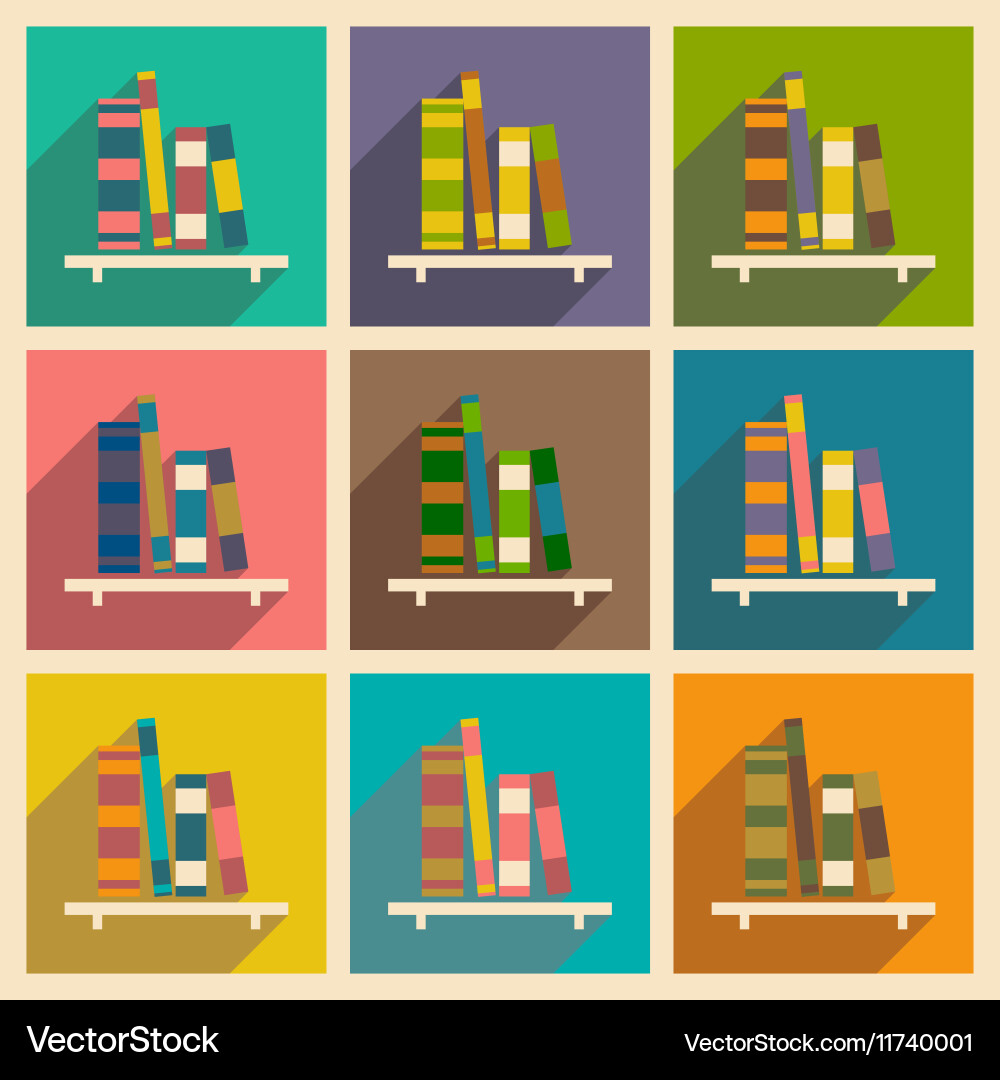 Flat with shadow concept and mobile application vector image