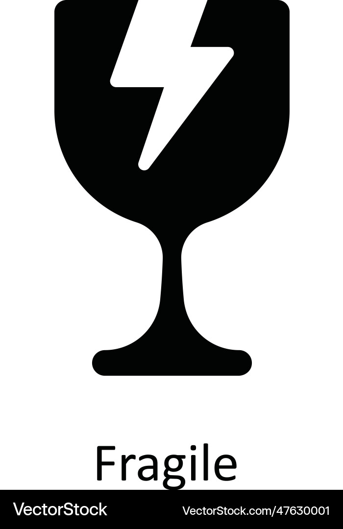 Fragile solid icon design Vector Image