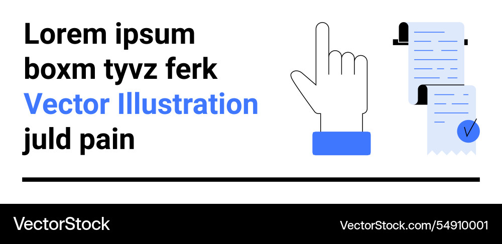 Hand cursor pointing at document with checkmark Hand cursor pointing at document with checkmark vector image
