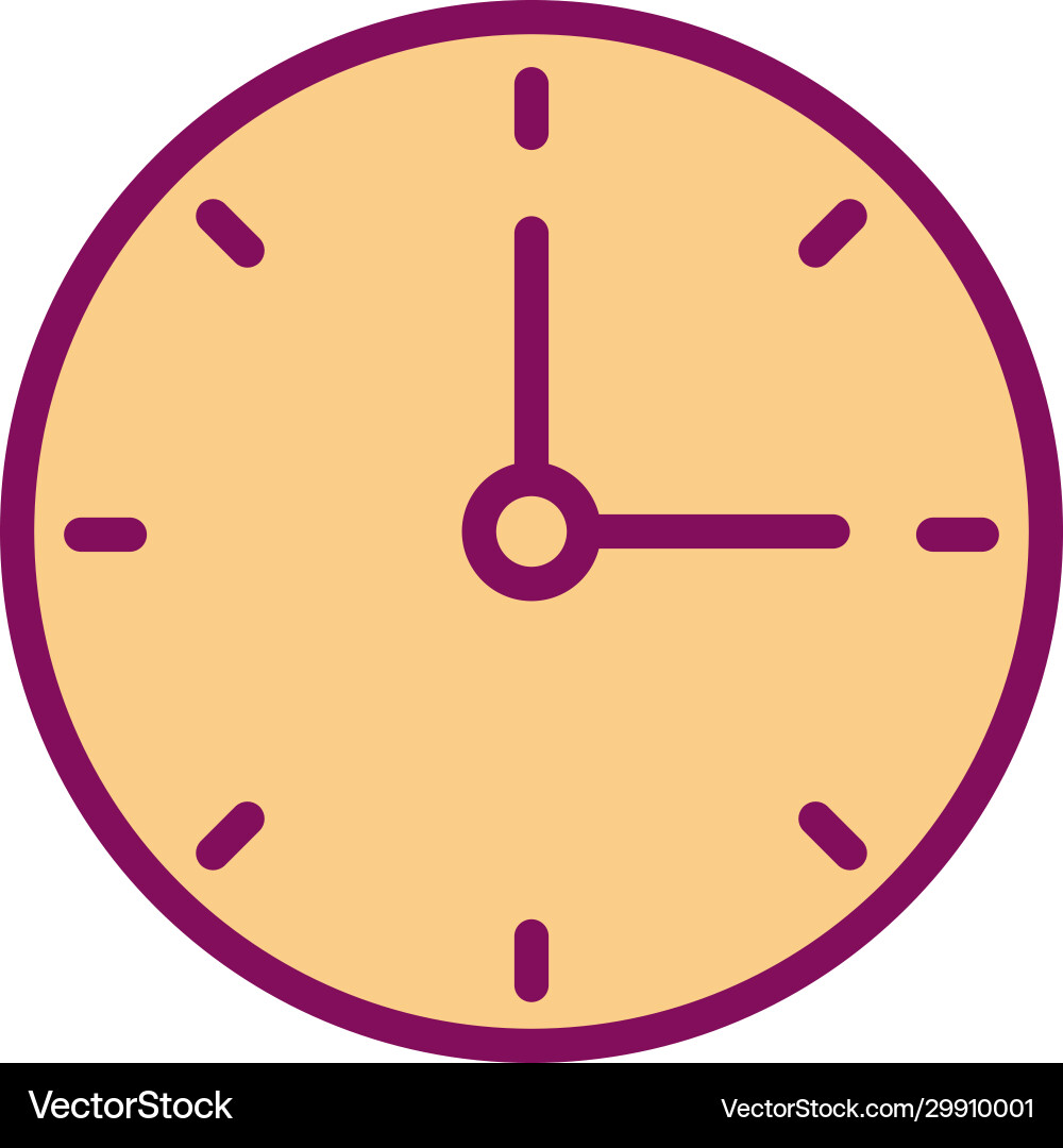 Isolated clock instrument line and fill style icon vector image