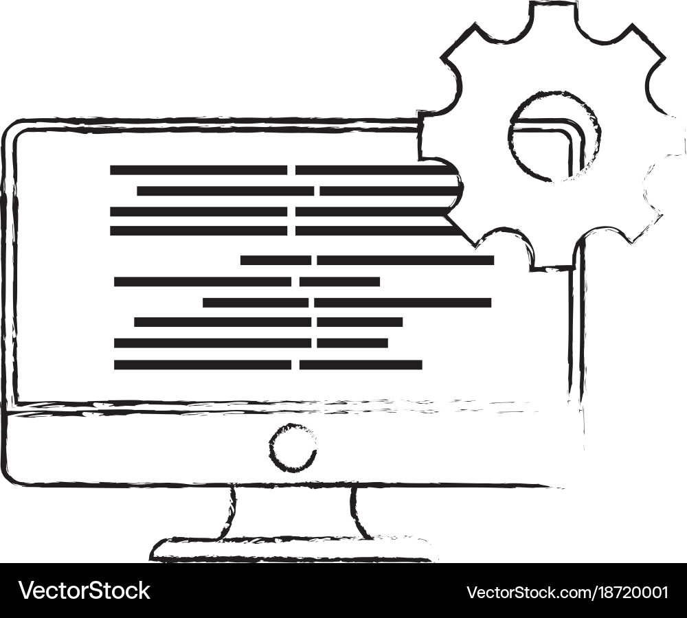 Isolated computer design vector image
