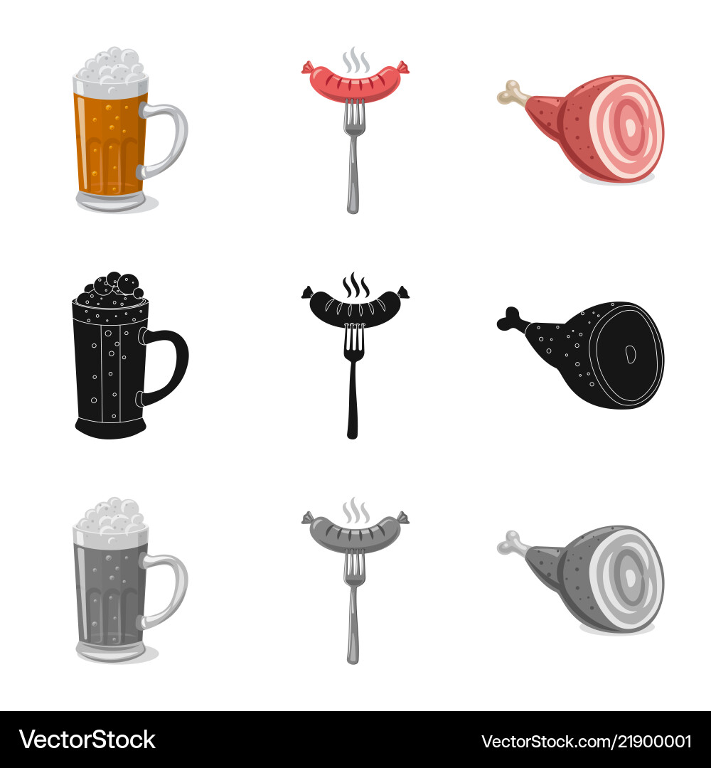 Isolated object of pub and bar icon set Isolated object of pub and bar icon set vector image