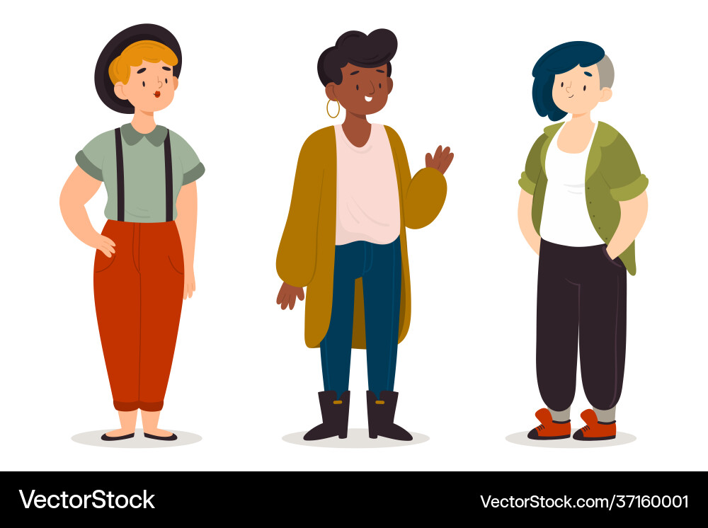 Non-Binary Person Portrait vector image