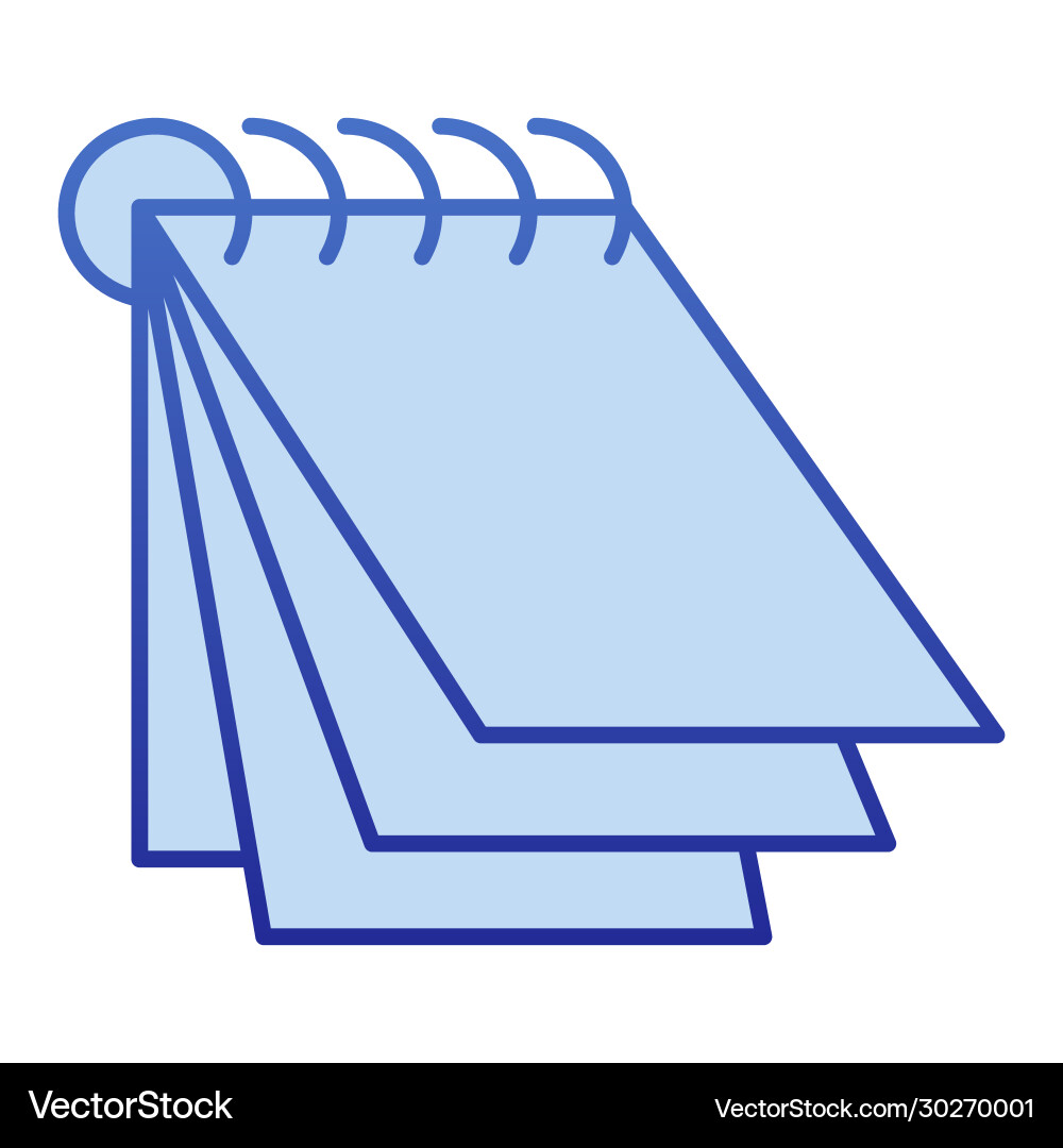 Notebook color icon notepad sheets with spiral Notebook color icon notepad sheets with spiral vector image