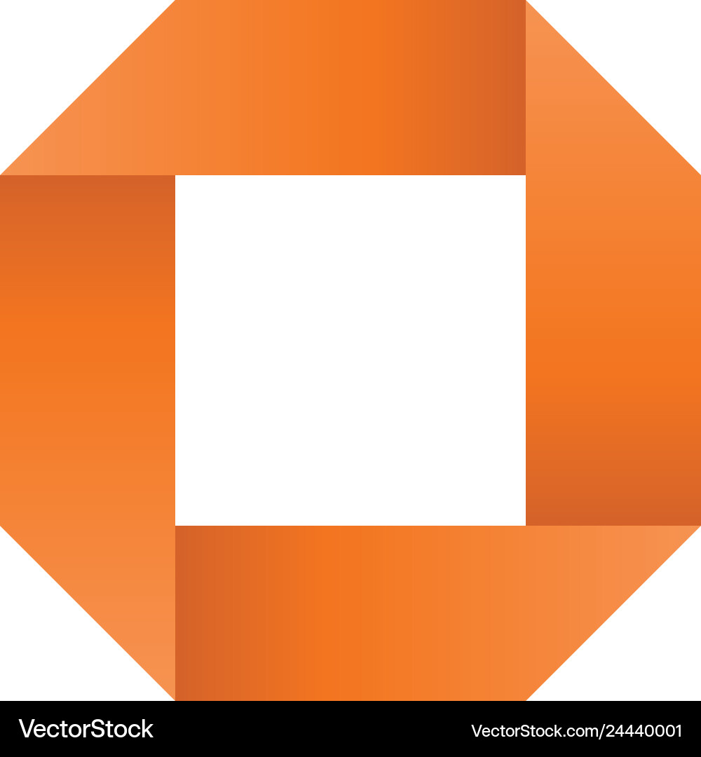 Orange infinite ribbon loop folded in a shape Orange infinite ribbon loop folded in a shape vector image