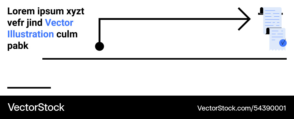 Process flow with arrow leading to document Process flow with arrow leading to document vector image