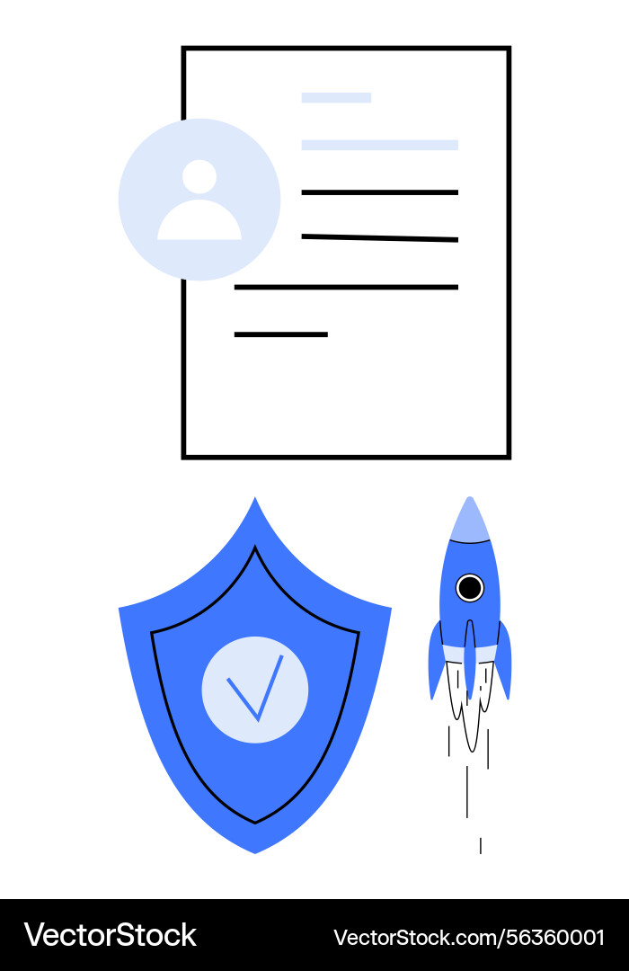 Profile document with shield for security vector image