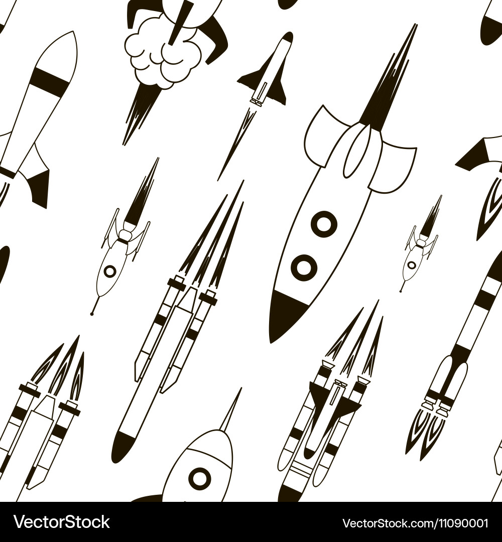 Rocket Pattern - Space Exploration Vector Image