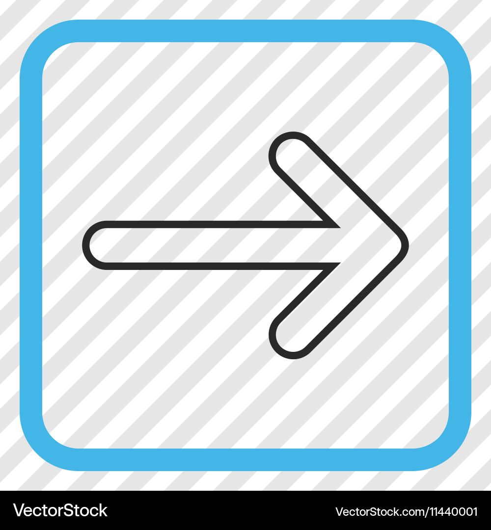 Rounded arrow right icon in a frame vector image