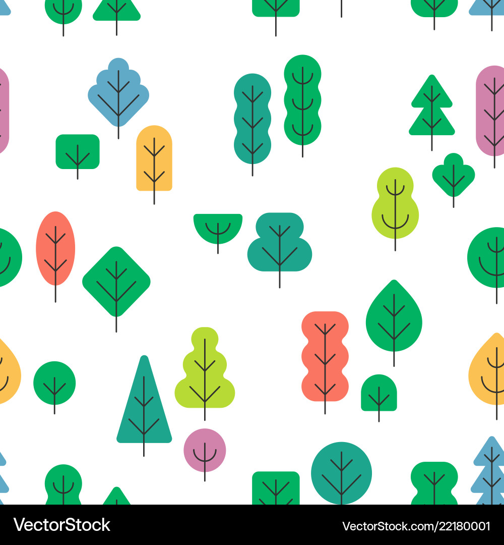 Seamless forest pattern with different shapes Seamless forest pattern with different shapes vector image