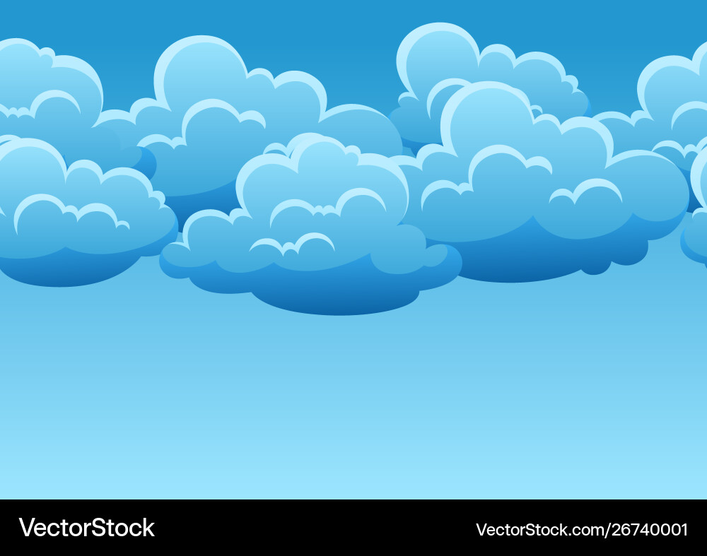 Seamless pattern with blue clouds Vector Image