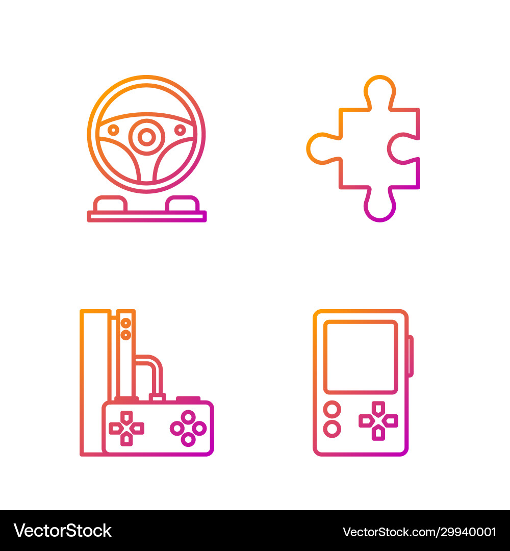 Set line portable video game console Set line portable video game console Vector Image