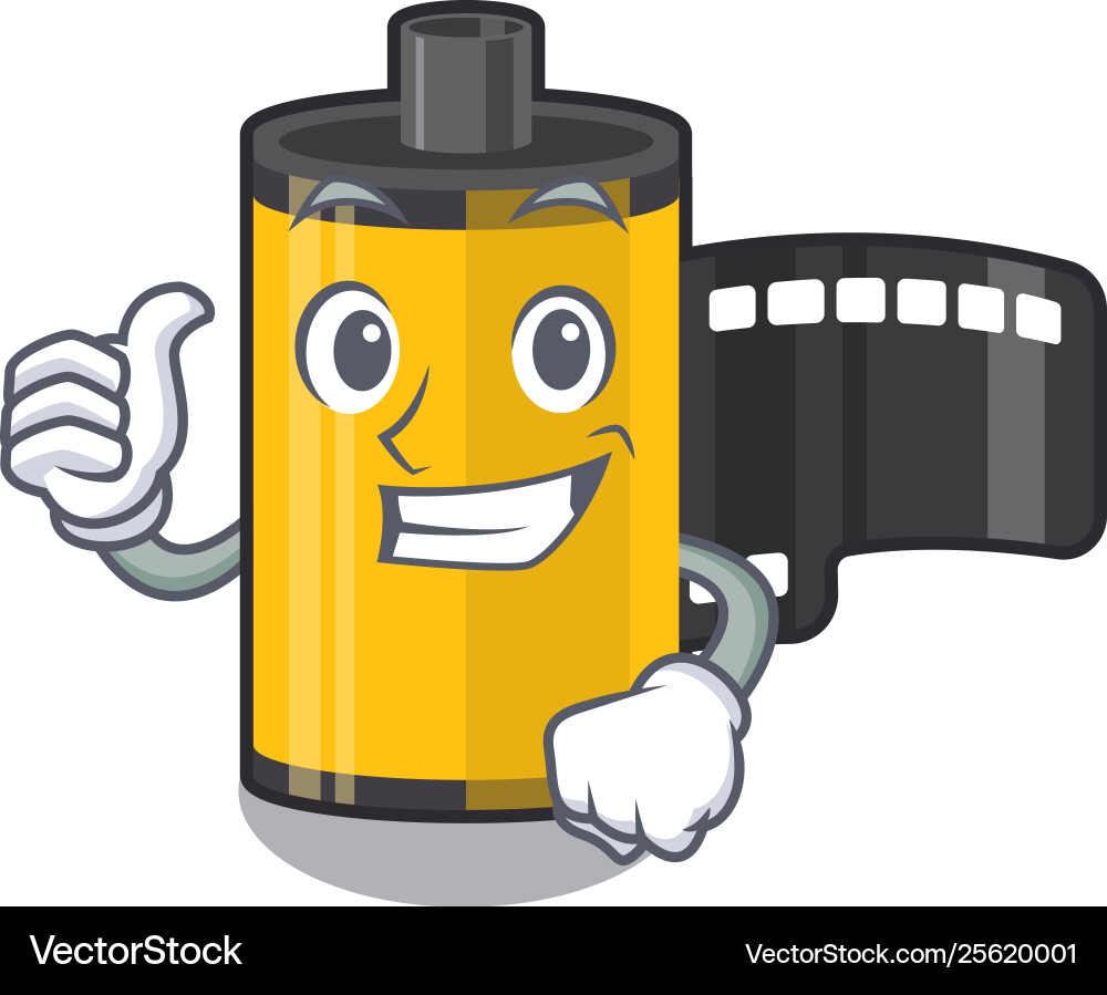 Thumbs up camera roll isolated with character vector image