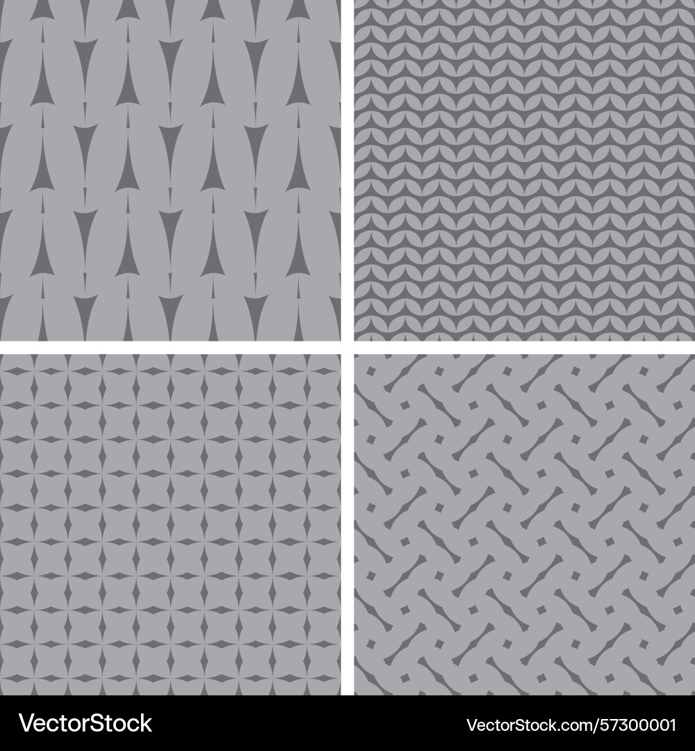 Tile pattern set with print on grey background Tile pattern set with print on grey background vector image