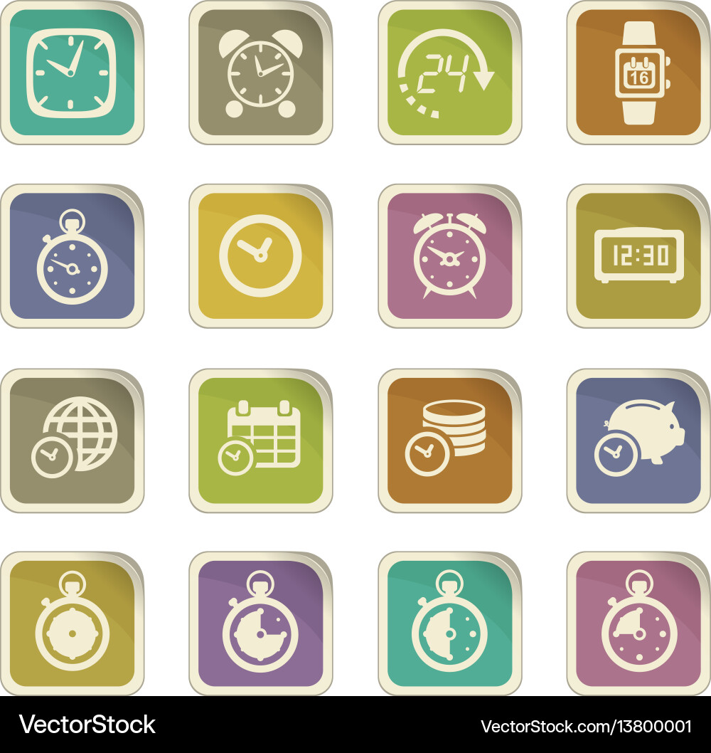 Time icon set Royalty Free Vector Image - VectorStock
